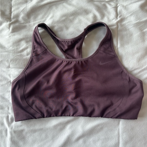 Nike Dri-Fit sports bra. Plum colored, size large. - Picture 1 of 2